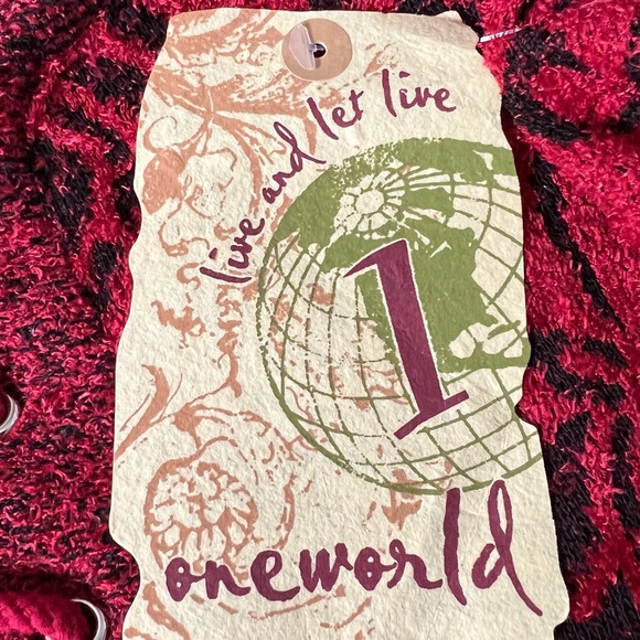 One World brand Red and Black Tapestry inspired Long Sleeve Sweater - Picture 7 of 11